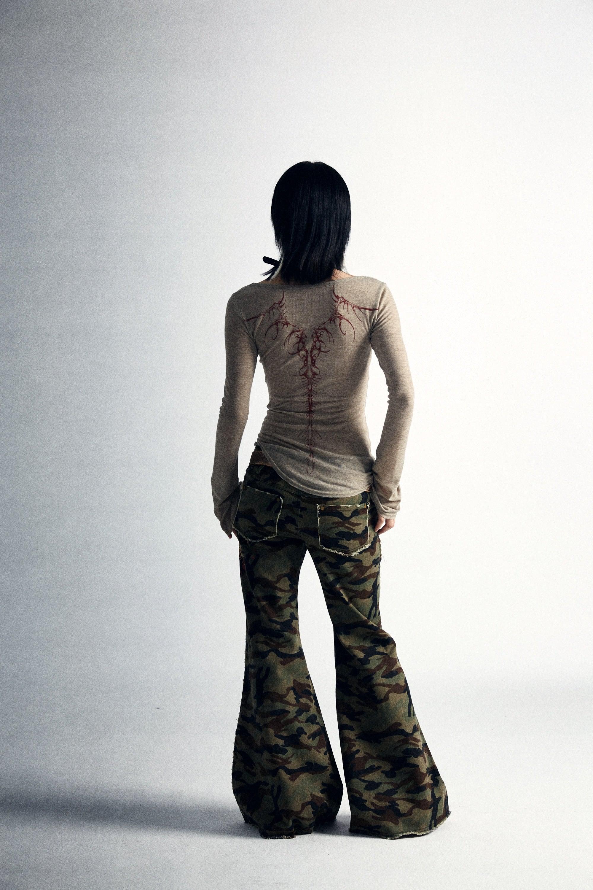 Fairy Grunge Back Print Top - Retro Y2K Fashion, 90s Style, Perfect for Y2K Outfits