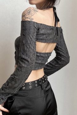 Fairy Grunge Halter Top with Detachable Sleeves - Perfect Y2K and 90s Fashion Style
