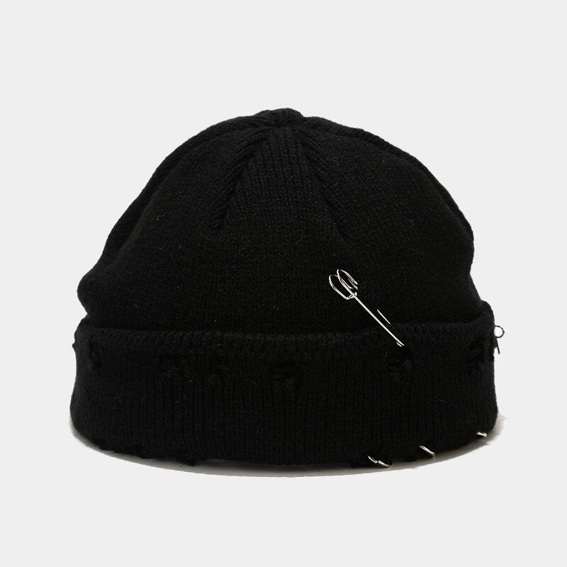 Grunge Distressed Beanie - Retro Y2K Fashion, 90s Style, Perfect for Y2K Outfits
