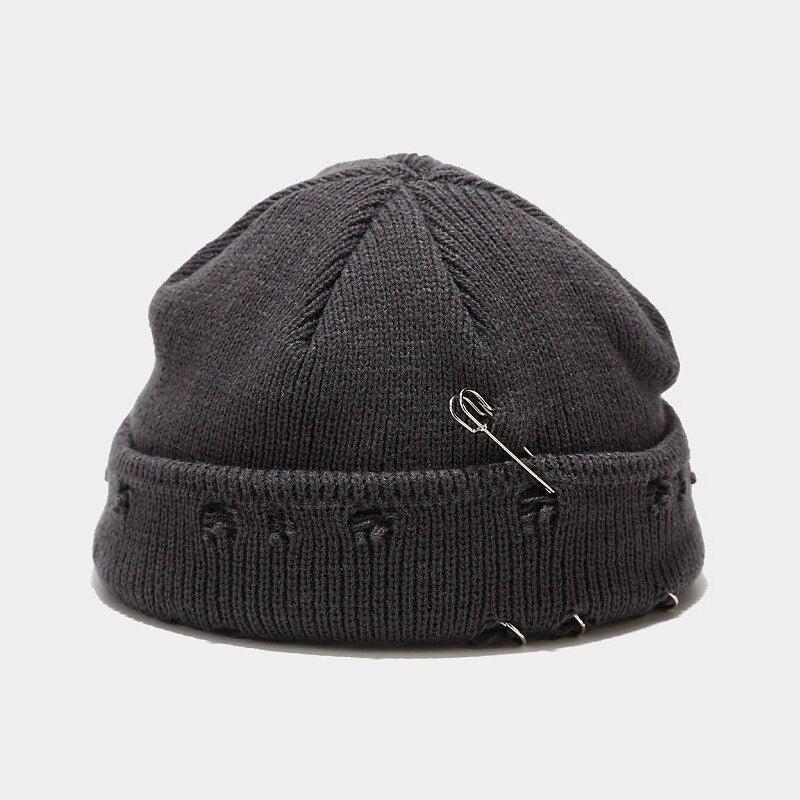 Grunge Distressed Beanie - Retro Y2K Fashion, 90s Style, Perfect for Y2K Outfits