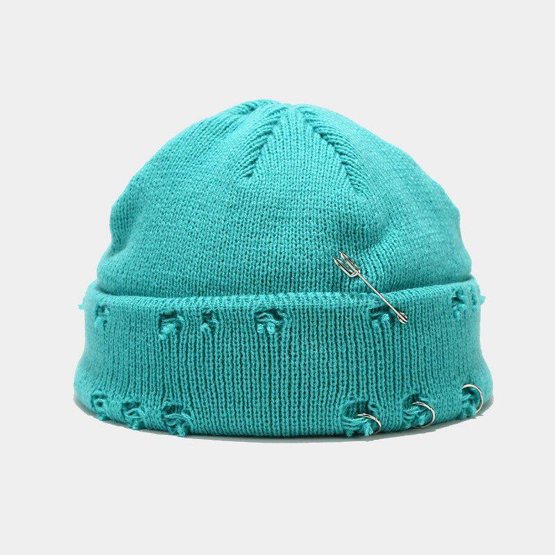 Grunge Distressed Beanie - Retro Y2K Fashion, 90s Style, Perfect for Y2K Outfits