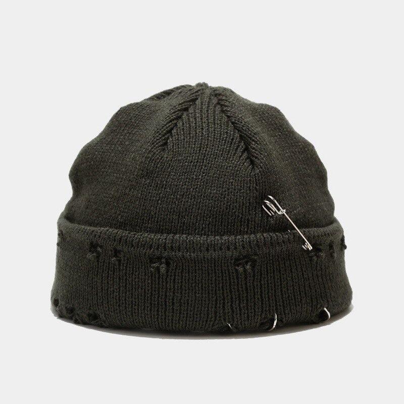 Grunge Distressed Beanie - Retro Y2K Fashion, 90s Style, Perfect for Y2K Outfits