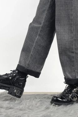 Grunge Fire Chunky Platform Shoes - Retro Y2K Fashion Footwear for Bold 90s Outfits