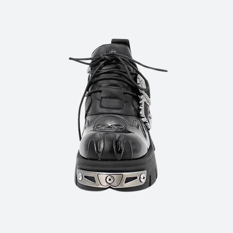 Grunge Fire Chunky Platform Shoes - Retro Y2K Fashion Footwear for Bold 90s Outfits