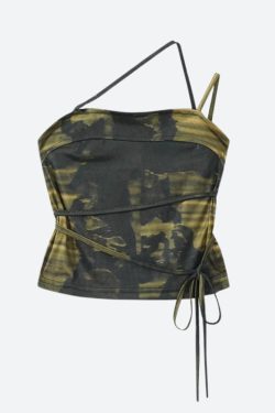 Grunge Snake Lace Up Top - Retro Y2K Fashion, 90s Style, Perfect for Y2K Outfits