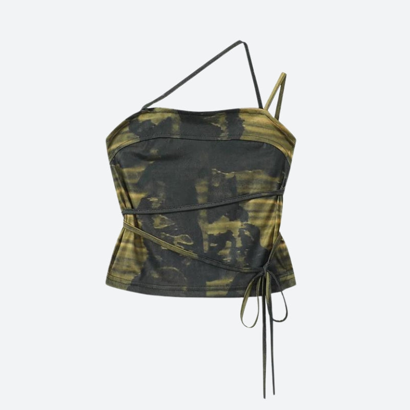 Grunge Snake Lace Up Top - Retro Y2K Fashion, 90s Style, Perfect for Y2K Outfits