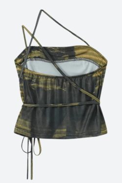 Grunge Snake Lace Up Top - Retro Y2K Fashion, 90s Style, Perfect for Y2K Outfits