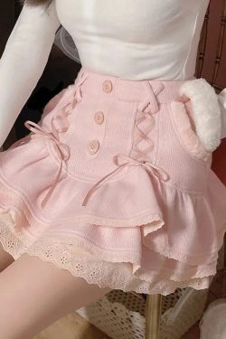 Kawaii Ruffled Layered Lace Mini Skirt - Y2K Summer Retro Style Grunge Outfit