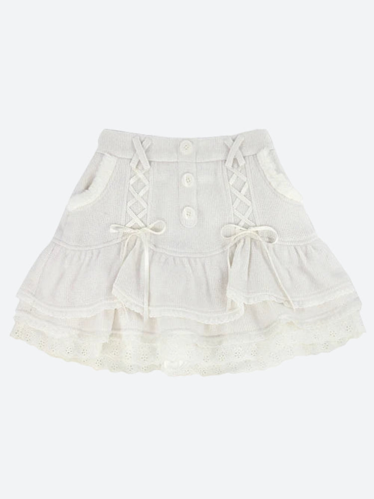 Kawaii Ruffled Layered Lace Mini Skirt - Y2K Summer Retro Style Grunge Outfit