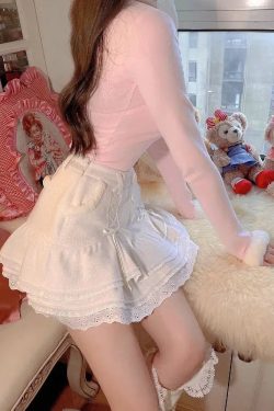 Kawaii Ruffled Layered Lace Mini Skirt - Y2K Summer Retro Style Grunge Outfit