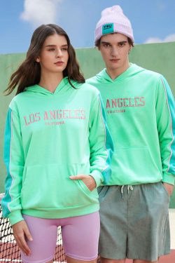Los Angeles Retro Style Y2K Couple Hoodie - Perfect for 90s and Grunge Outfits