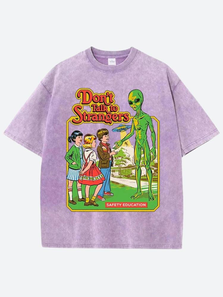 Retro Y2K 'Don't Talk To Strangers' Tee - Perfect for 90s and Grunge Outfits