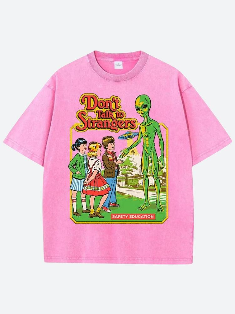 Retro Y2K 'Don't Talk To Strangers' Tee - Perfect for 90s and Grunge Outfits