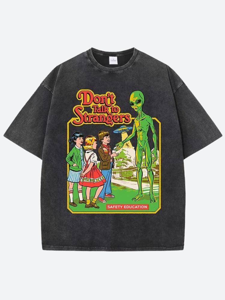 Retro Y2K 'Don't Talk To Strangers' Tee - Perfect for 90s and Grunge Outfits