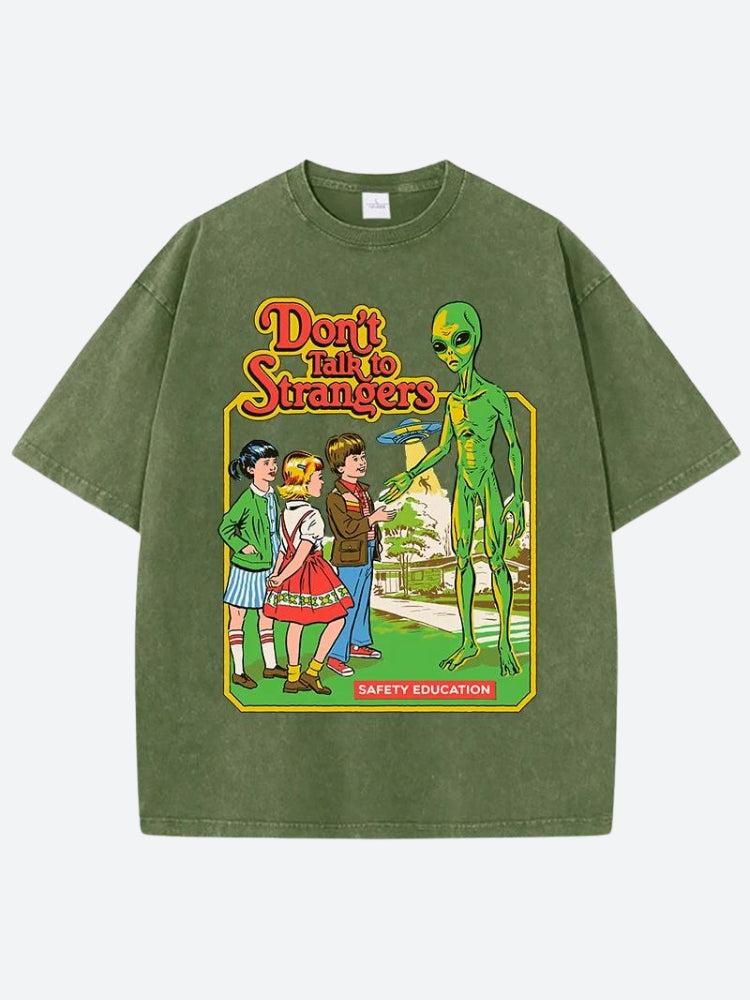 Retro Y2K 'Don't Talk To Strangers' Tee - Perfect for 90s and Grunge Outfits