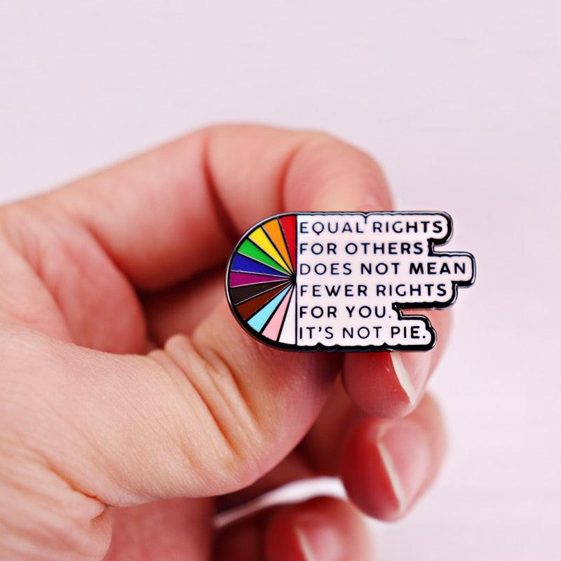 Retro Y2K Grunge Equal Rights Pins - Perfect for 90s Fashion and Y2K Outfits