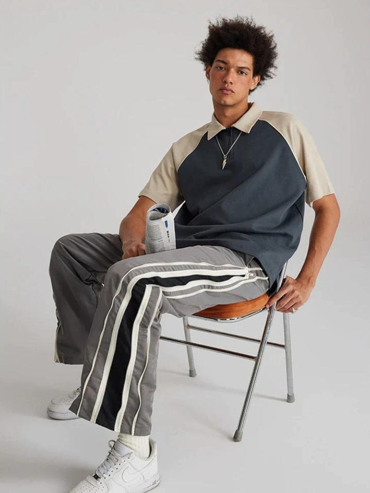 Vintage Half Zip-Up Polo Tee - Retro Y2K Fashion, 90s Style Grunge Outfit