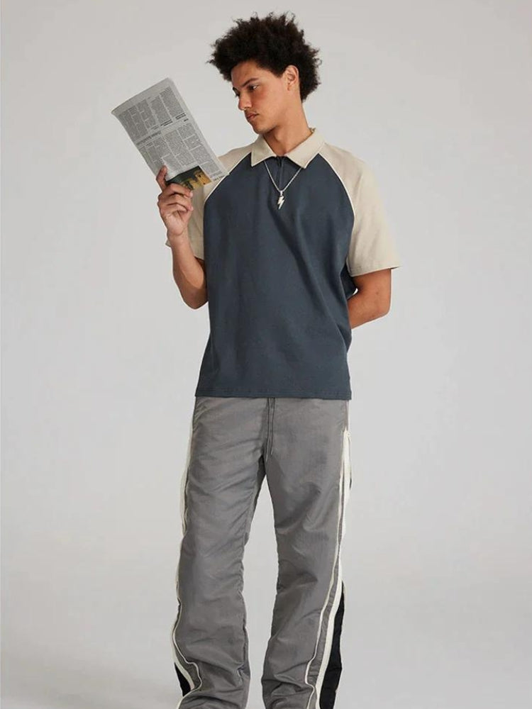 Vintage Half Zip-Up Polo Tee - Retro Y2K Fashion, 90s Style Grunge Outfit
