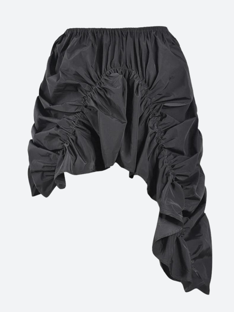 Y2K Asymmetric Ruched Mini Skirt - Retro Style 90s Fashion for Trendy Summer Outfits