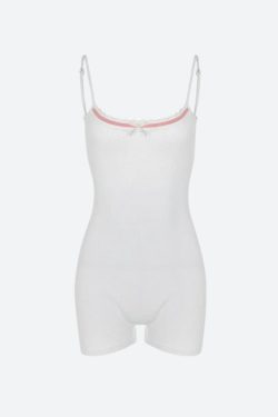 Y2K Coquette Bow Backless Bodysuit - Retro Style 90s Fashion for Trendy Summer Outfits