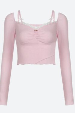 Y2K Coquette Bow Straps Ruched Top - Retro 90s Fashion Statement