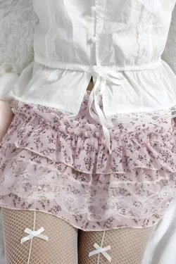 Y2K Coquette Floral Ruffled Mini Skirt - Retro 90s Summer Fashion