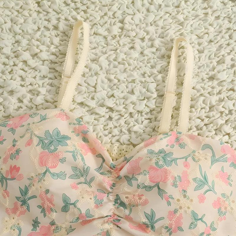 Y2K Floral Cottagecore Crop Top - Retro Style Summer Fashion