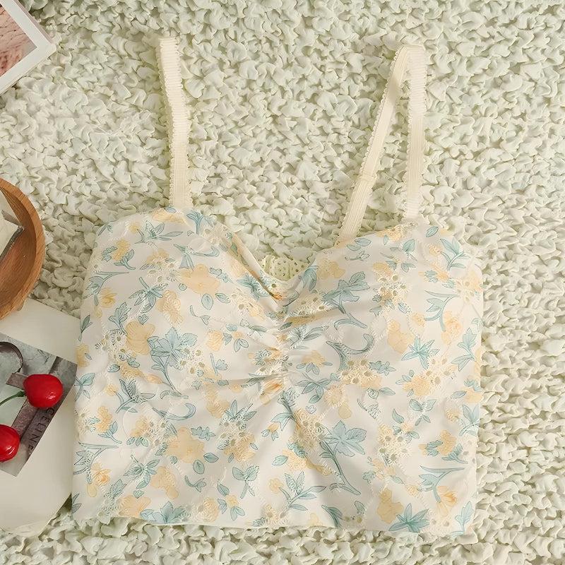Y2K Floral Cottagecore Crop Top - Retro Style Summer Fashion