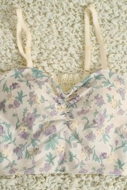 Y2K Floral Cottagecore Crop Top - Retro Style Summer Fashion