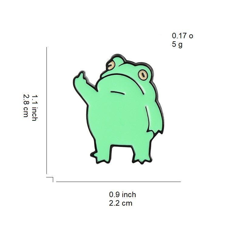 Y2K Grunge Middle Finger Frog Pins - Retro 90s Fashion Accessory