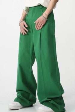 Y2K High Waist Baggy Pants - Retro 90s Grunge Style