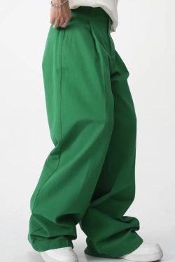 Y2K High Waist Baggy Pants - Retro 90s Grunge Style