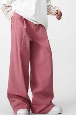 Y2K High Waist Baggy Pants - Retro 90s Grunge Style