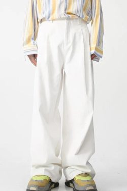Y2K High Waist Baggy Pants - Retro 90s Grunge Style