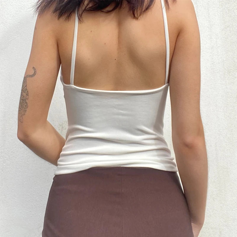 Y2K Plunge Neck O-Ring Top - Retro Style Baddie Fashion