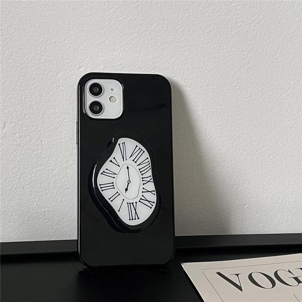 Y2K Retro Salvador Dali Melting Clock Phone Case - Unique 90s Grunge Style Accessory
