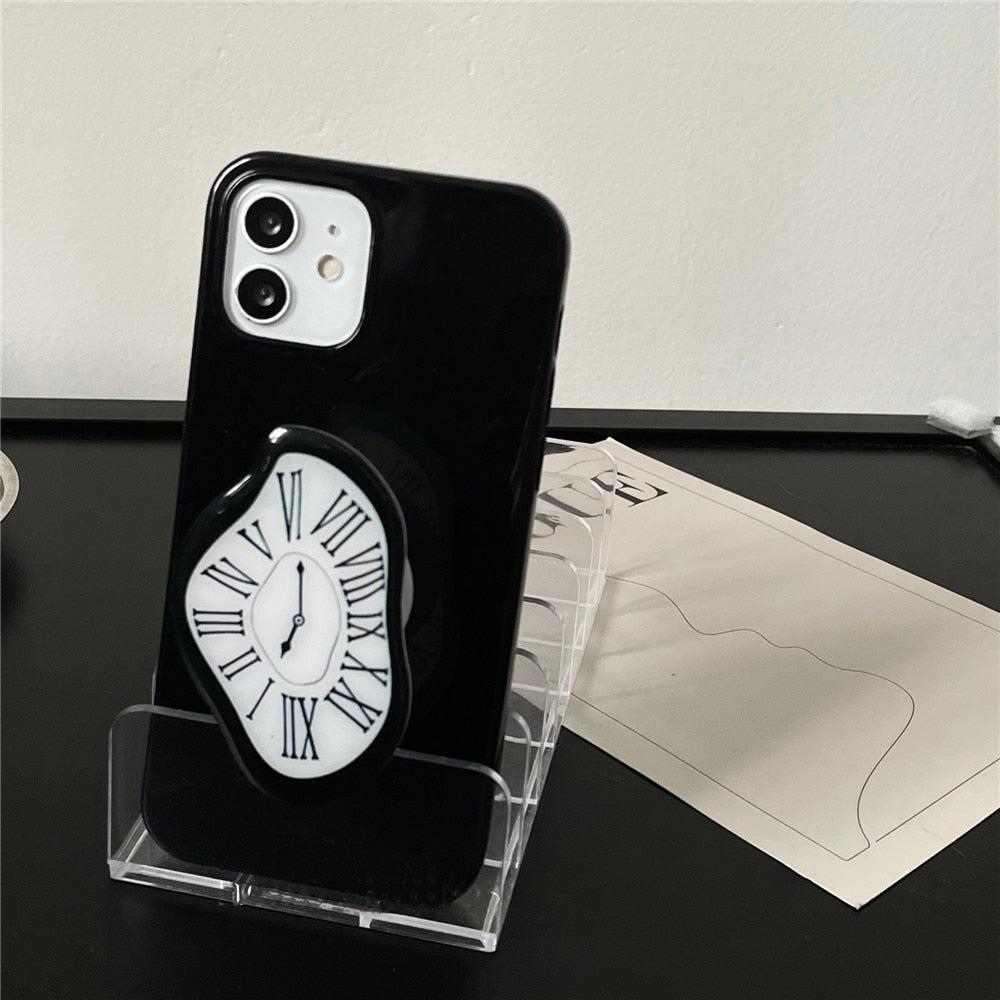 Y2K Retro Salvador Dali Melting Clock Phone Case - Unique 90s Grunge Style Accessory