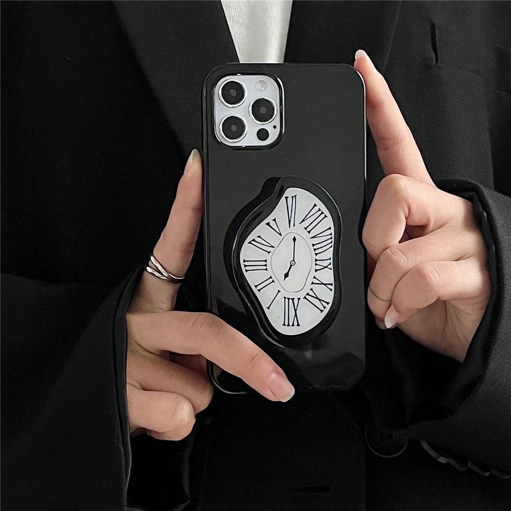Y2K Retro Salvador Dali Melting Clock Phone Case - Unique 90s Grunge Style Accessory
