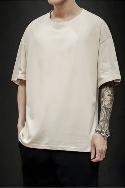 Y2K Retro Soft Boy Crew Neck Basic Tee - Perfect for 90s and Grunge Outfits