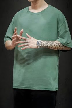 Y2K Retro Soft Boy Crew Neck Basic Tee - Perfect for 90s and Grunge Outfits