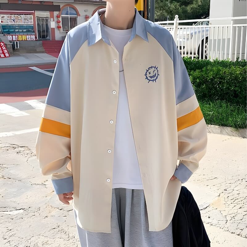 Y2K Retro Soft Boy Smiley Pastel Shirt - Perfect for 90s and Y2K Summer Outfits