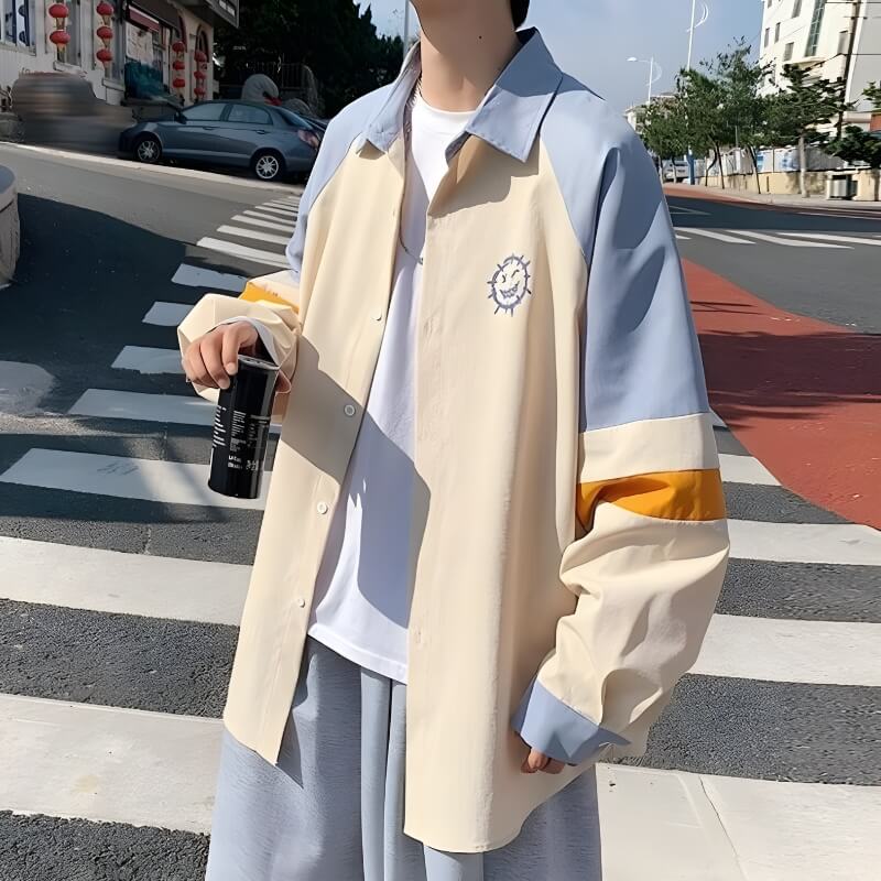 Y2K Retro Soft Boy Smiley Pastel Shirt - Perfect for 90s and Y2K Summer Outfits