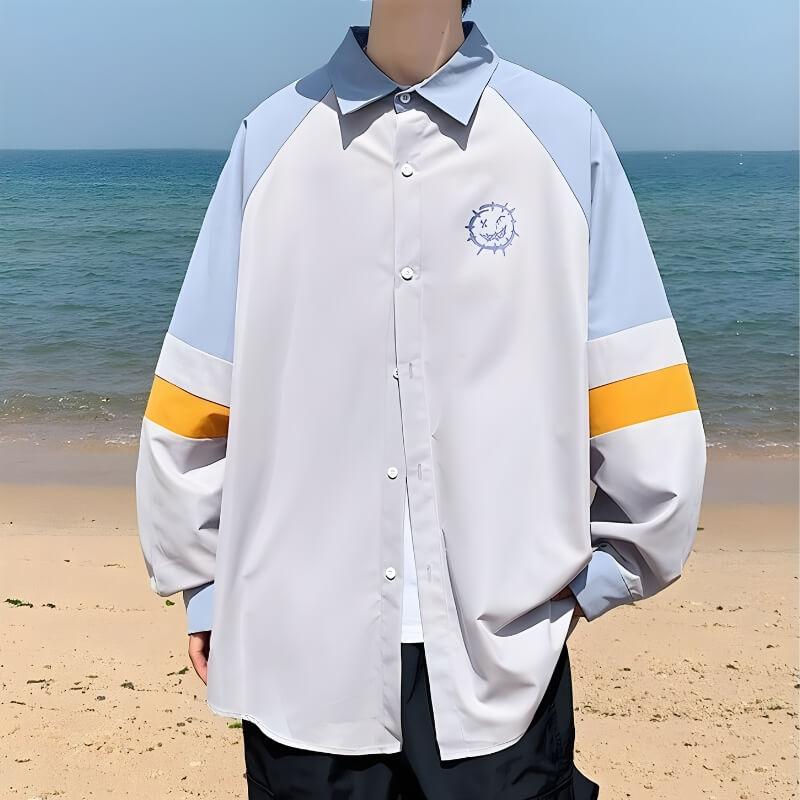 Y2K Retro Soft Boy Smiley Pastel Shirt - Perfect for 90s and Y2K Summer Outfits