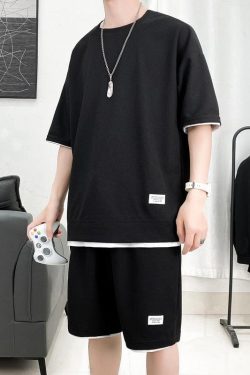 Y2K Retro Soft Boy Sweatshirt & Sweatshorts Two Piece Set - Perfect Y2K Summer Outfit
