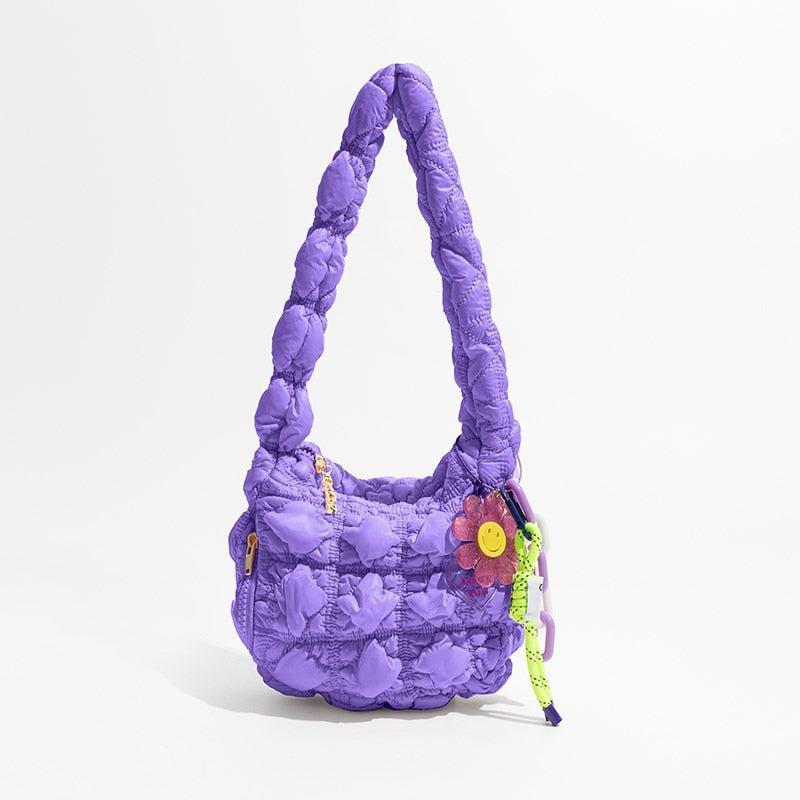 Y2K Retro Soft Girl Quilted Handbag - Perfect for 90s and Y2K Fashion Outfits