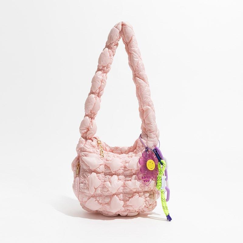 Y2K Retro Soft Girl Quilted Handbag - Perfect for 90s and Y2K Fashion Outfits