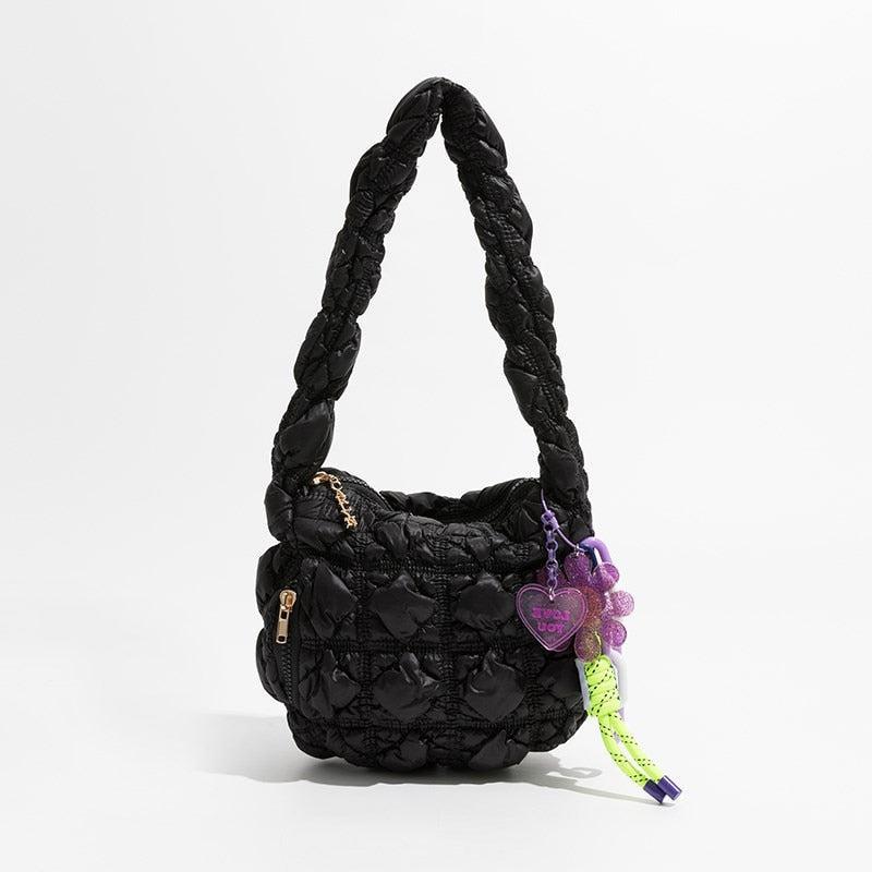 Y2K Retro Soft Girl Quilted Handbag - Perfect for 90s and Y2K Fashion Outfits