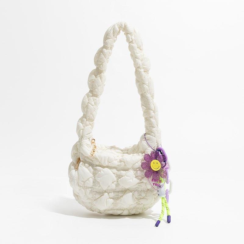 Y2K Retro Soft Girl Quilted Handbag - Perfect for 90s and Y2K Fashion Outfits