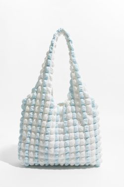 Y2K Retro Soft Girl Quilted Striped Handbag - Perfect for 90s and Y2K Fashion Outfits