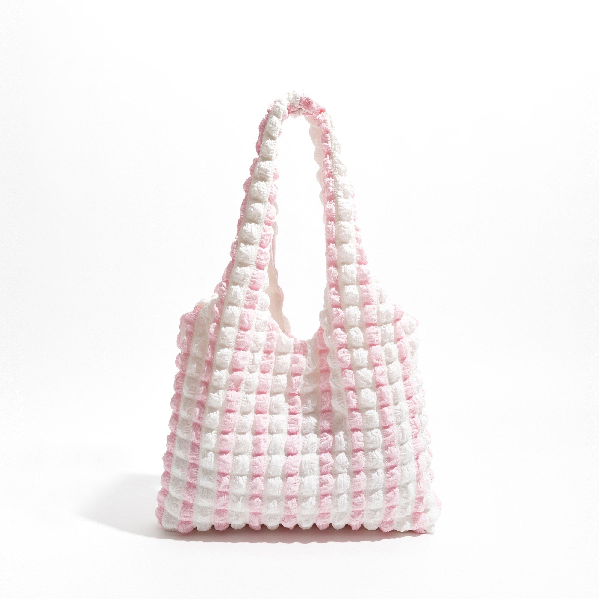 Y2K Retro Soft Girl Quilted Striped Handbag - Perfect for 90s and Y2K Fashion Outfits